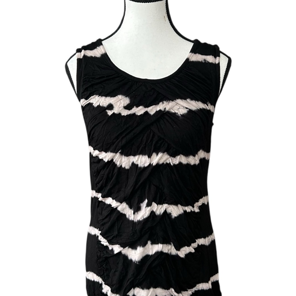 Design History Black & White Tie-Dye Sleeveless Top - Size M